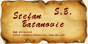 Stefan Batanović vizit kartica